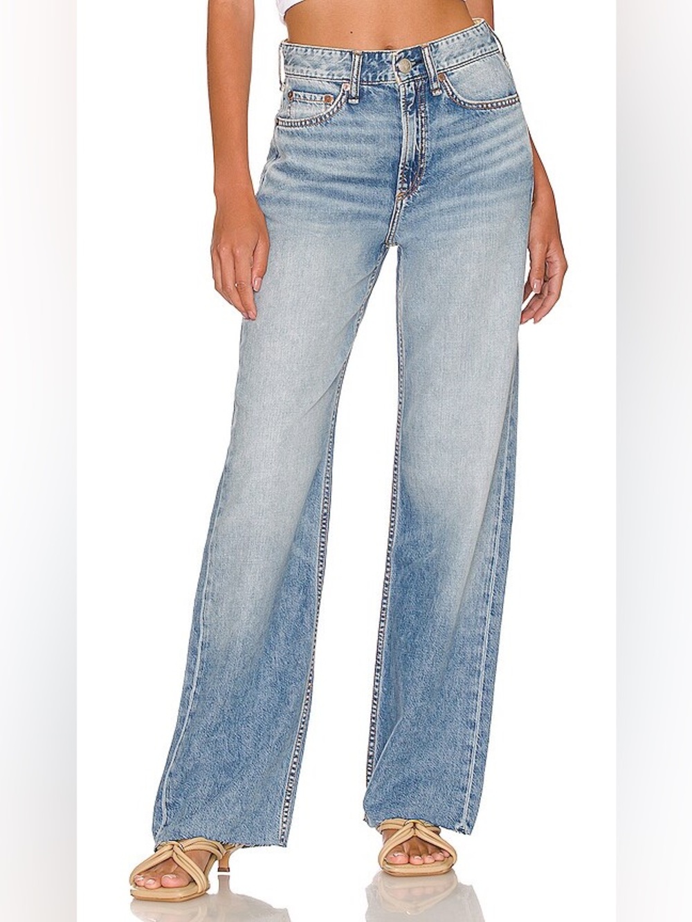 Rag & Bone Logan Mid-Rise Wide Leg Jeans in Dana Point Size 25